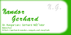 nandor gerhard business card